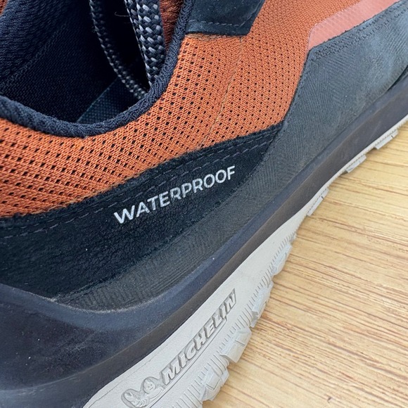 ECCO Mens 9 Biom Waterproof Trail Running Shoes Orange Black Michelin Sole - Picture 9 of 13